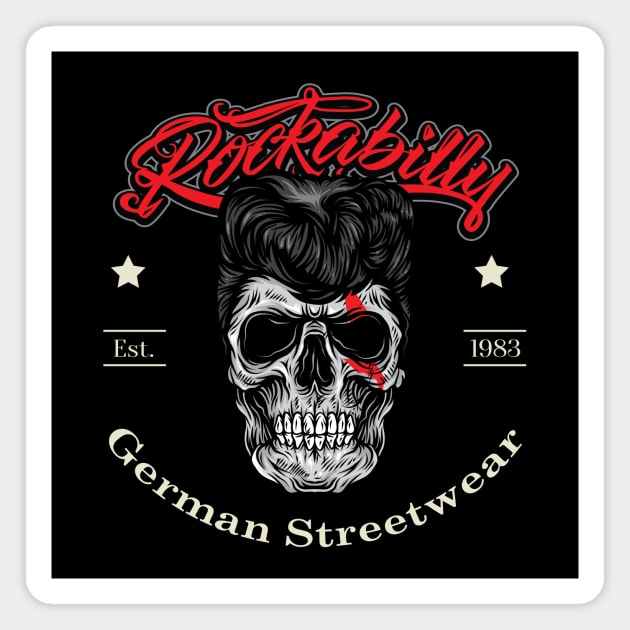 Rockabilly Rules Red Magnet by GermanStreetwear